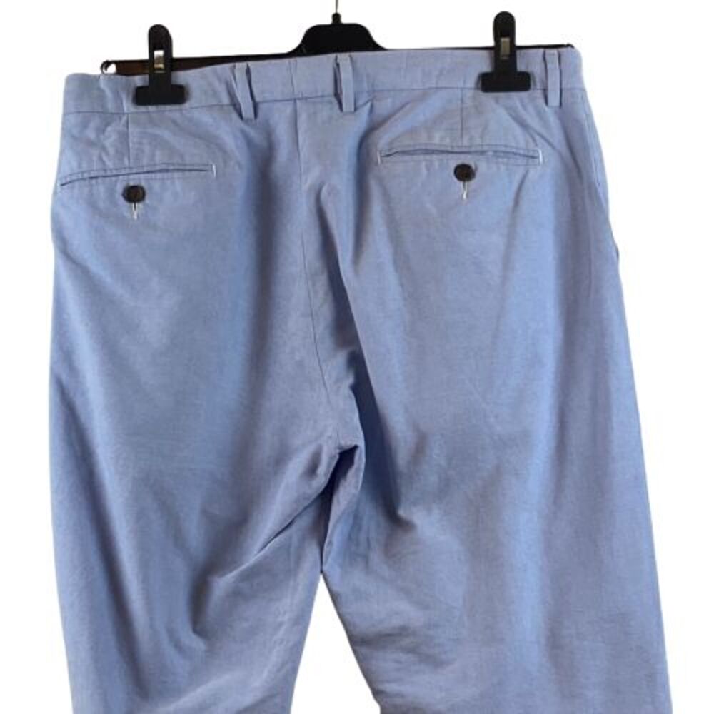 J. Crew Pants Men’s 34X34 Flat Front Blue Cotton BOWERY Chino Trouser - Picture 3 of 8